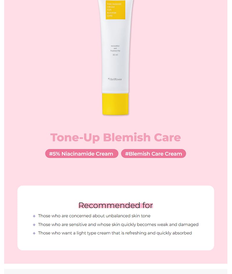Bellflower - Niacinamide Cream for Blemish Care, 30ml, 47 g, 8809738312841