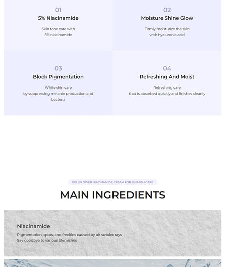 Bellflower - Niacinamide Cream for Blemish Care, 30ml, 47 g, 8809738312841