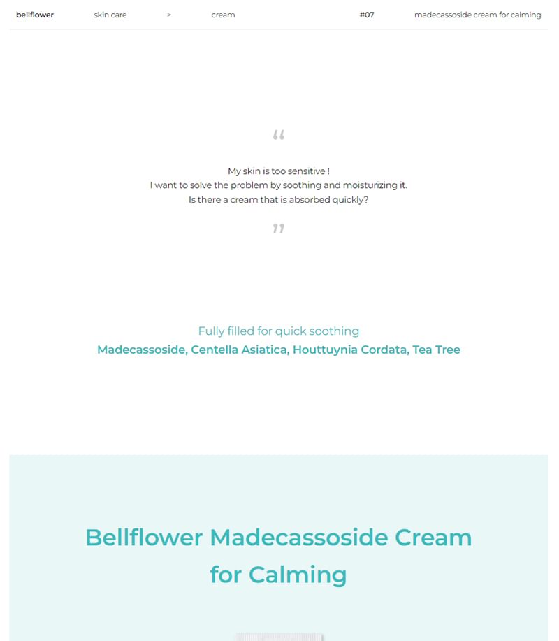 Bellflower - Madecassoside Cream for Calming, 30ml, 48 g, 8809738312964