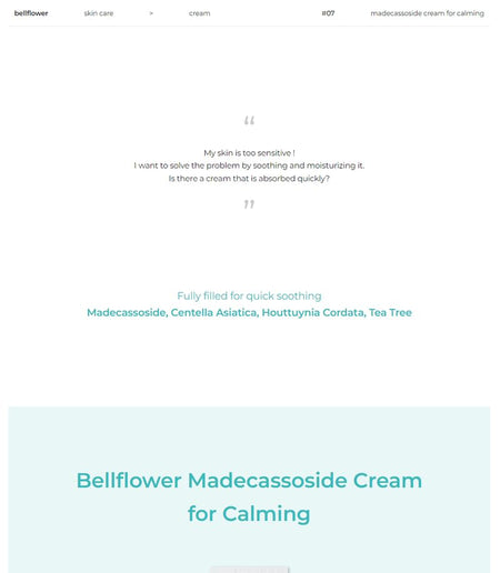 Bellflower - Madecassoside Cream for Calming, 30ml, 48 g, 8809738312964