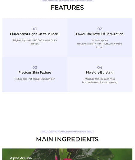 Bellflower - Alpha Arbutin Cream for Brightening, 30ml, 49 g, 8809738312957