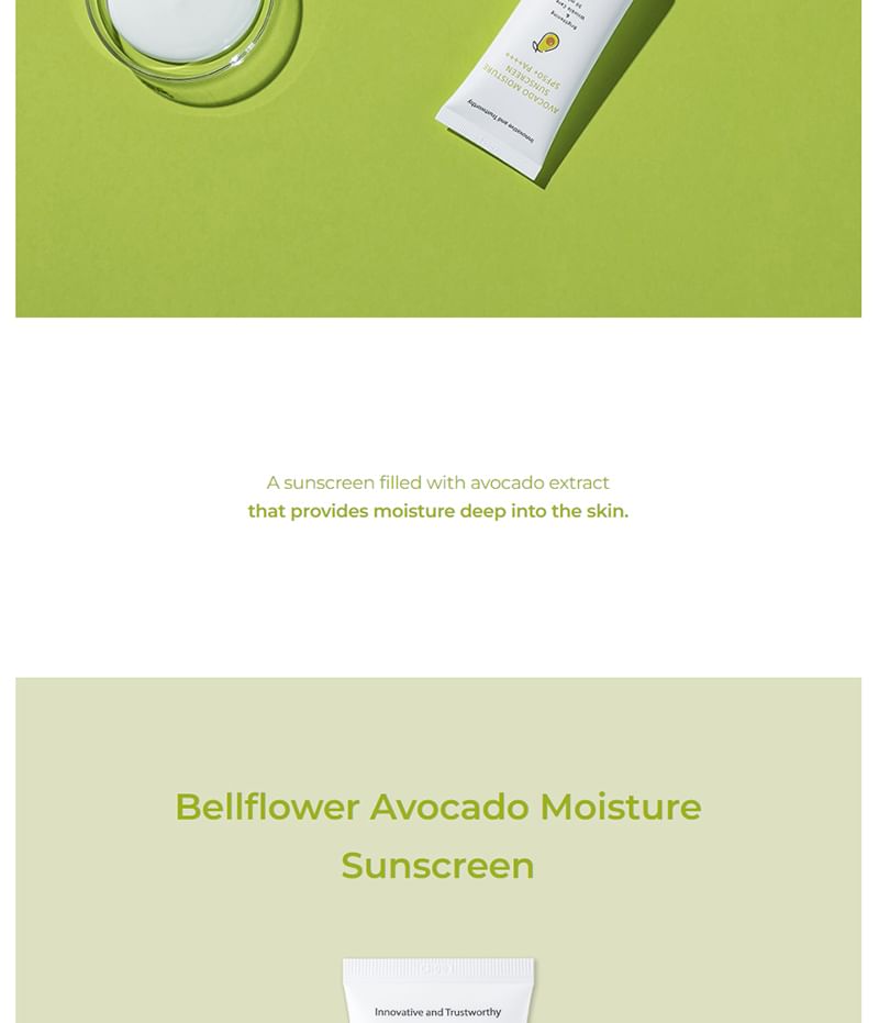 Bellflower - Avocado Moisture Sunscreen, 50ml, 75 g, 8809782554334