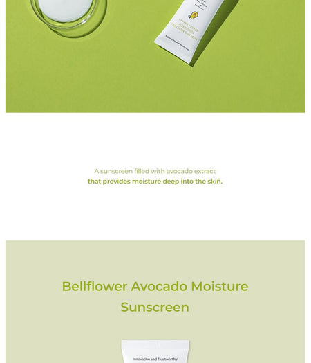 Bellflower - Avocado Moisture Sunscreen, 50ml, 75 g, 8809782554334