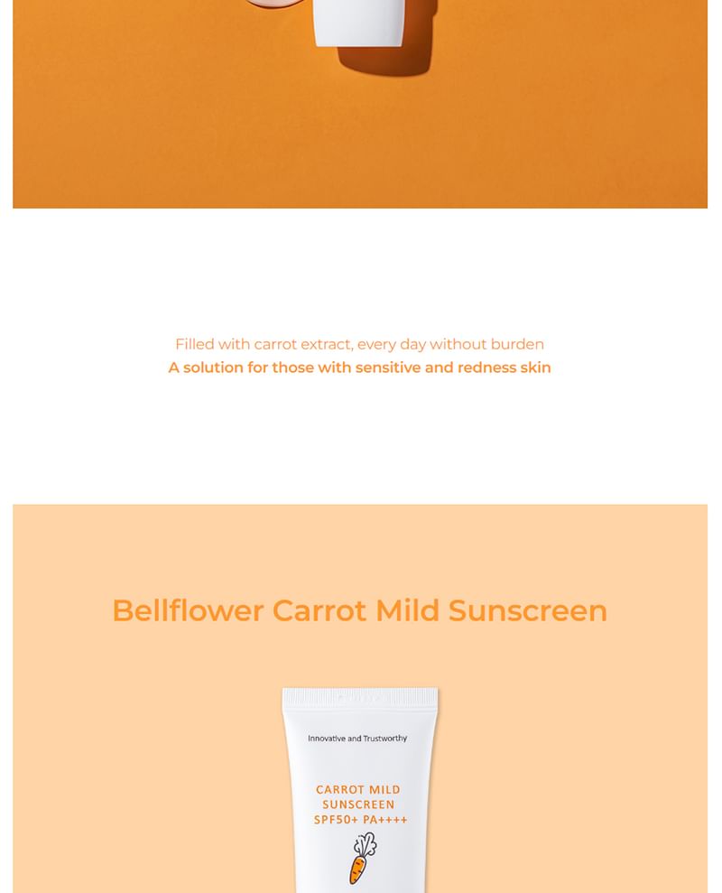 Bellflower - Carrot Mild Sunscreen, 50ml, 76 g, 8809738310014