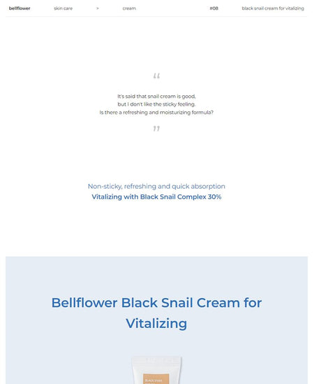 Bellflower - Black Snail Cream for Vitalizing, 30ml, 48 g, 8809738312971