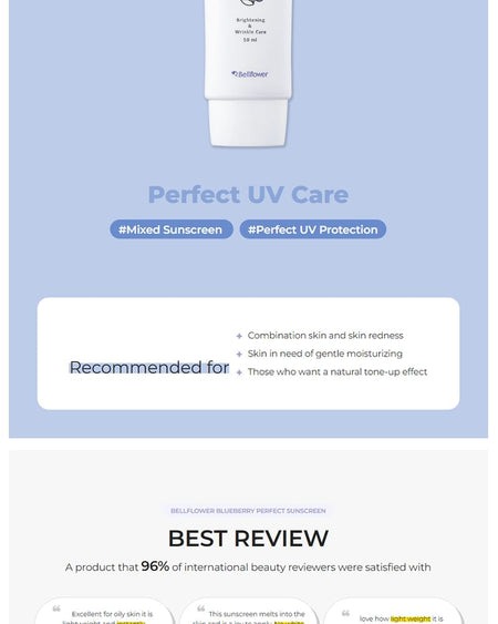 Bellflower - Blueberry Perfect Sunscreen, 50ml, 78 g, 8809782554341