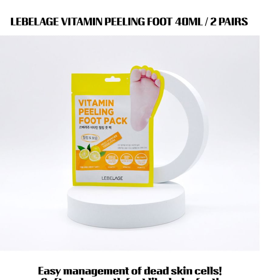 LEBELAGE - Vitamin Peeling Foot Pack, 2 pcs, 44 g, 8809679092338