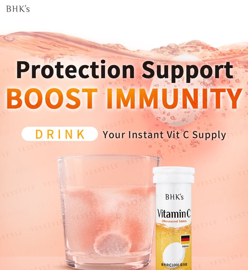 BHK’s - Vitamin C 1000 Effervescent Tablets, 10 tablets, 140 g, 4713051524567