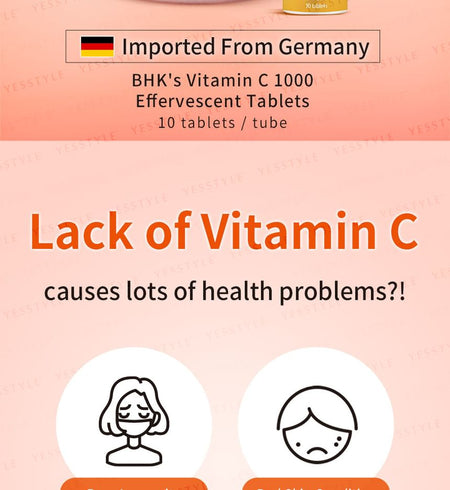 BHK’s - Vitamin C 1000 Effervescent Tablets, 10 tablets, 140 g, 4713051524567