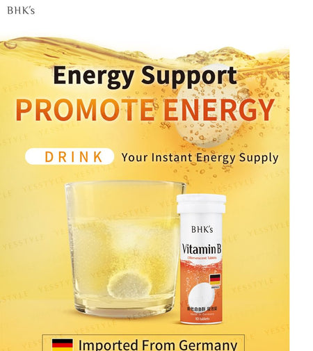 BHK’s - Vitamin B Complex Effervescent Tablets, 10 tablets, 140 g, 4713051524574