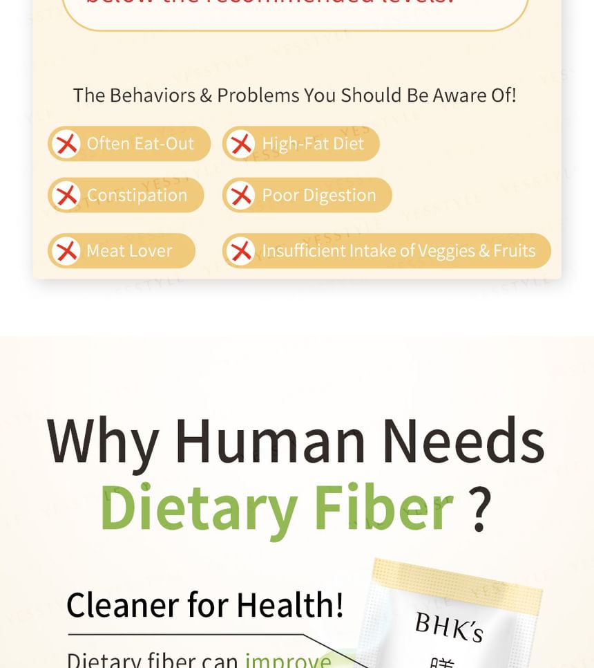 BHK’s - Dietary Fiber Drink, 9g x 30 packs, 240 g, 4713051524079