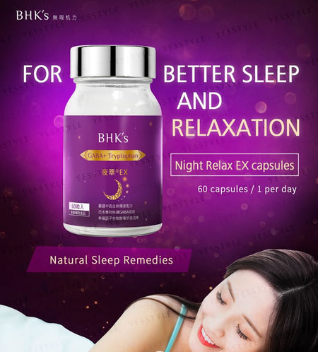 BHK’s - Night Relax EX Veg Capsules, 60 capsules, 280 g, 4713051525809