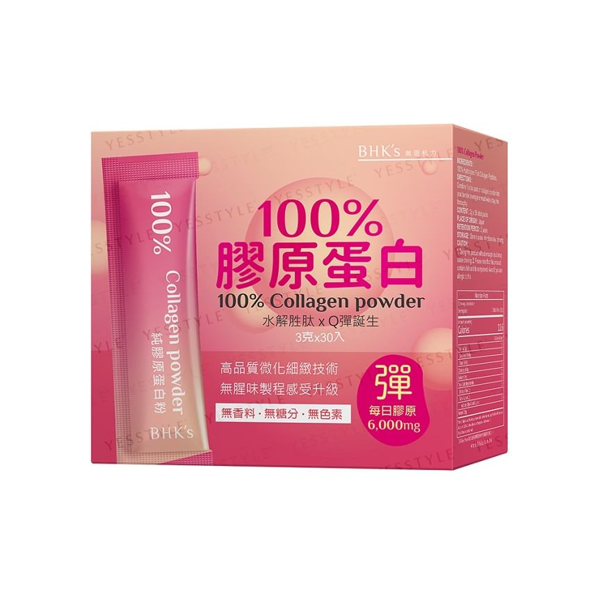 BHK’s - 100% Collagen Powder, 3g x 30 packs, 240 g, 4713051524994