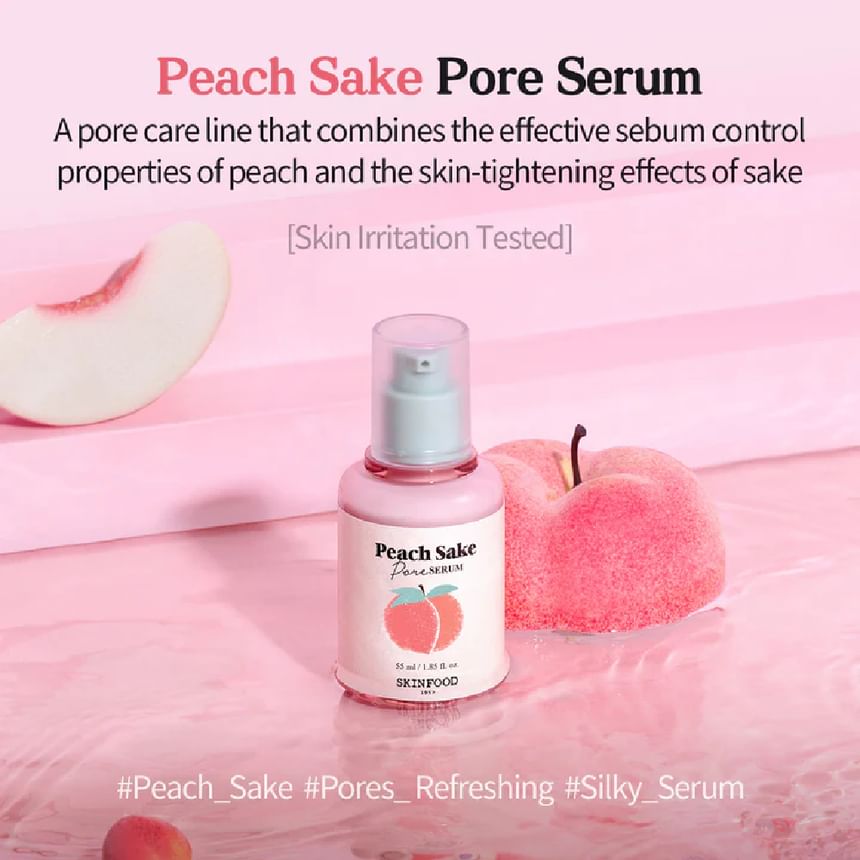 SKINFOOD - Peach Sake Pore Serum, 2024 Version - 55ml, 140 g, 8809032674362