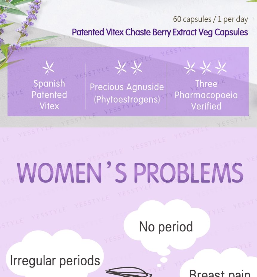 BHK’s - Vitex Chaste Berry Veg Capsules, 60 capsules, 280 g, 4713051526837
