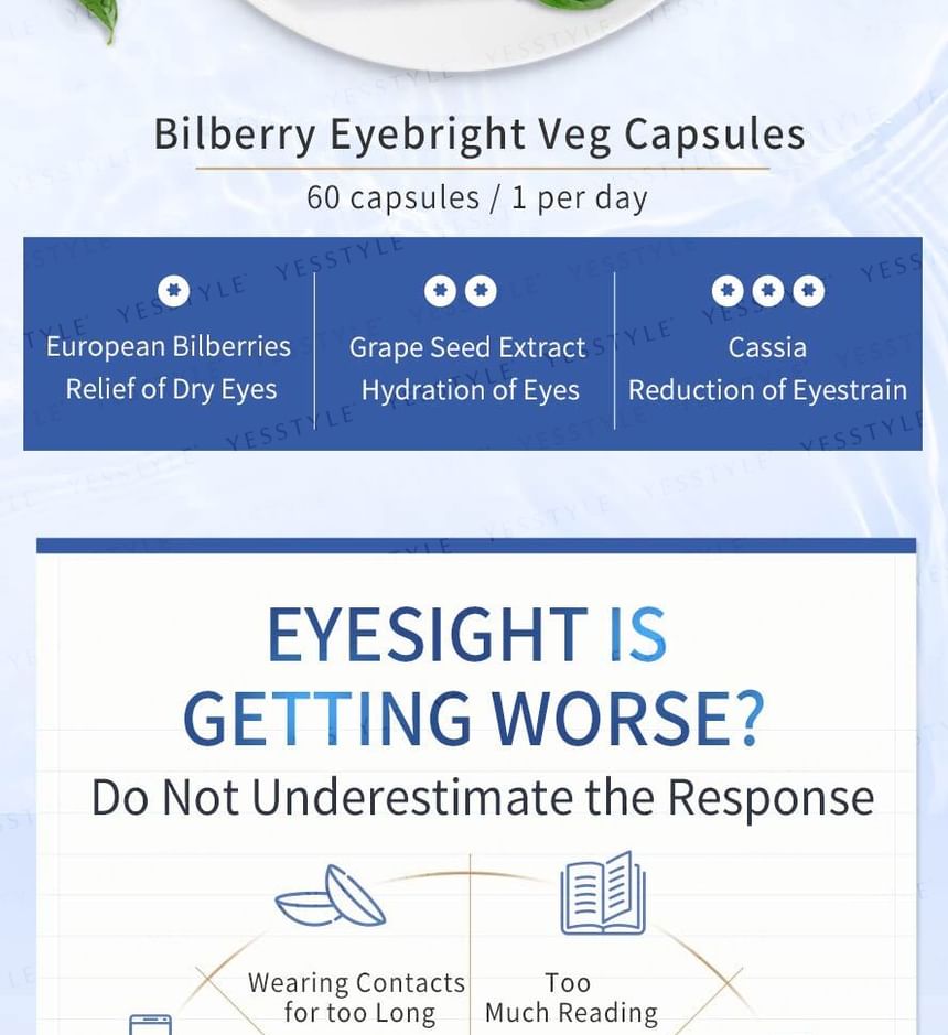 BHK’s - Bilberry Eyebright Veg Capsules, 60 capsules, 280 g, 4713051526790