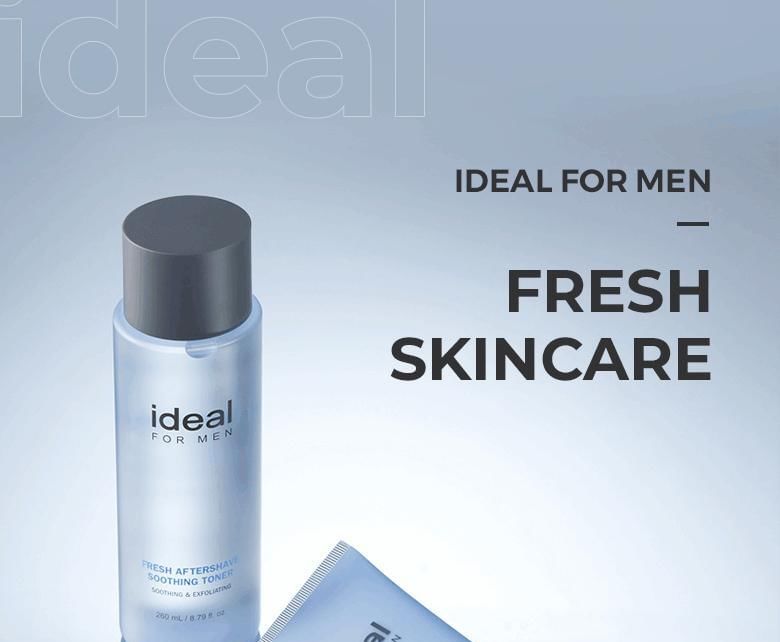 IDEAL FOR MEN - Fresh Aftershave Soothing Toner, 260ml, 333 g, 8809639176306