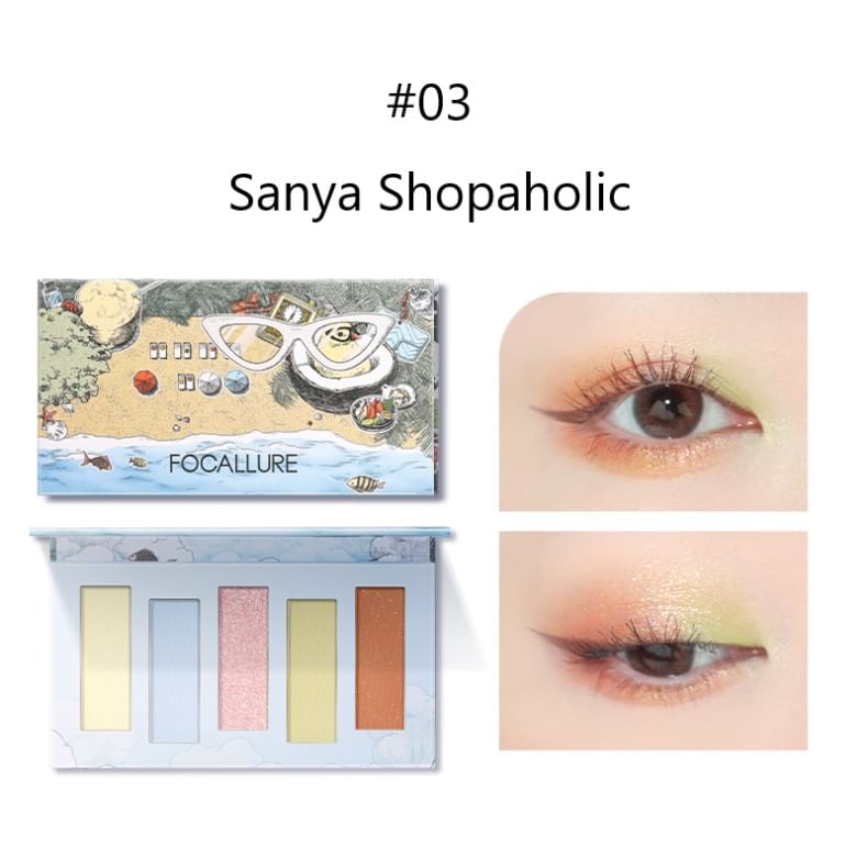 FOCALLURE - Traveller Eyeshadow Collection - Sanya, #03 Sanya Shopaholic - 7g, 100 g, 6974908115347