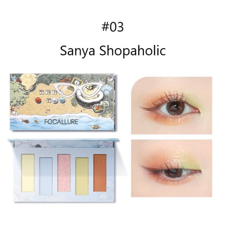 FOCALLURE - Traveller Eyeshadow Collection - Sanya, #03 Sanya Shopaholic - 7g, 100 g, 6974908115347