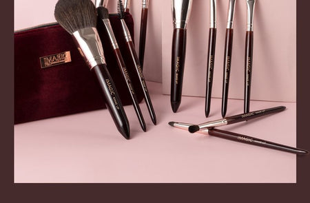 IMAGIC - Makeup Brush Set with Zipper Pouch, 1 set (12 pcs), 175 g, 