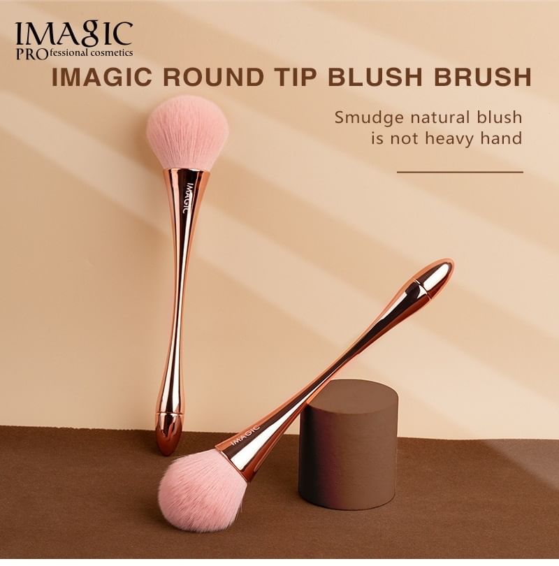 IMAGIC - Round Tip Blusher Brush, Rose Pink (1 pc), 27 g, (no barcode)