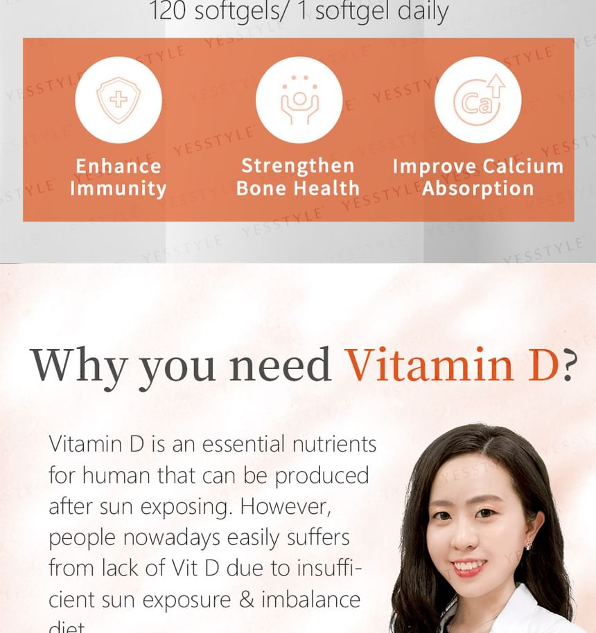 BHK’s - Vitamin D3 Softgel, 120 softgels, 280 g, 4713051525816