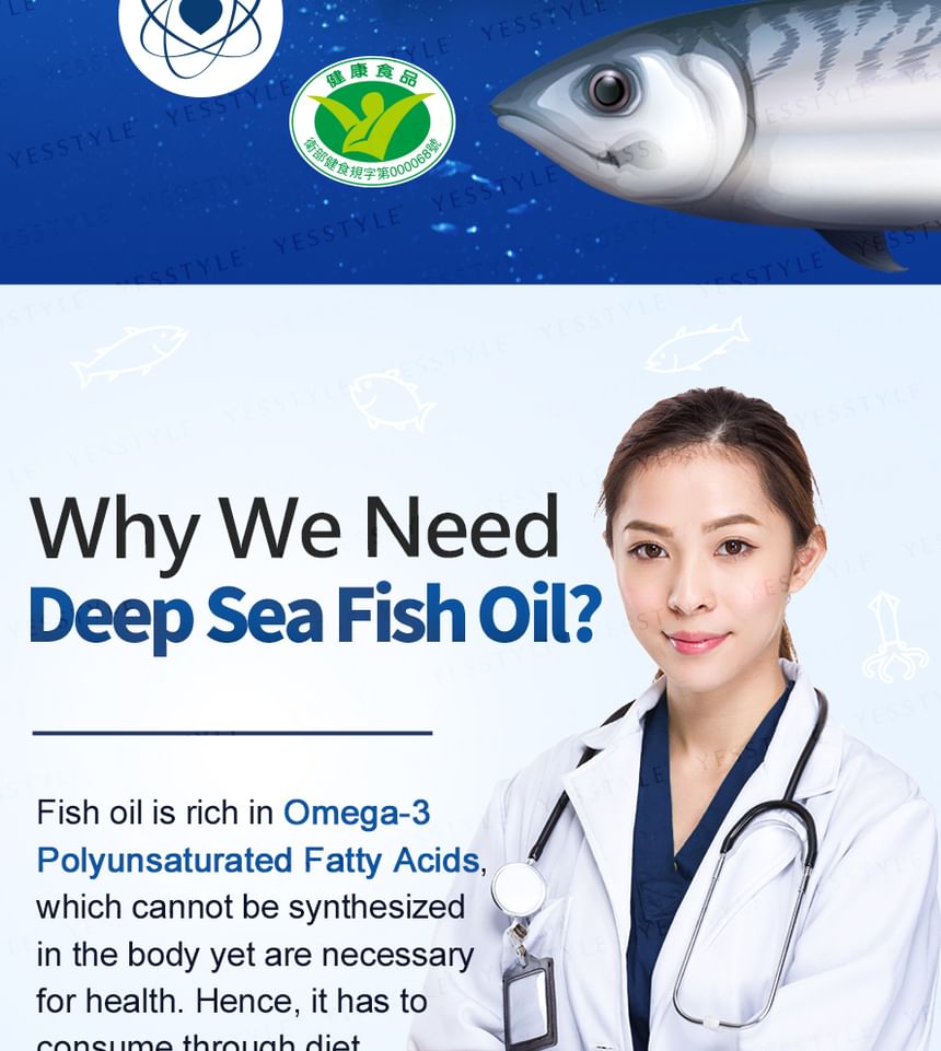 BHK’s - Deep Sea Fish Oil Omega-3 Softgel, 60 softgels, 240 g, 4713051525939