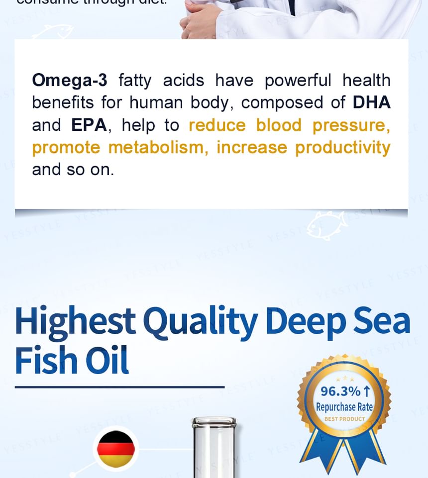 BHK’s - Deep Sea Fish Oil Omega-3 Softgel, 60 softgels, 240 g, 4713051525939