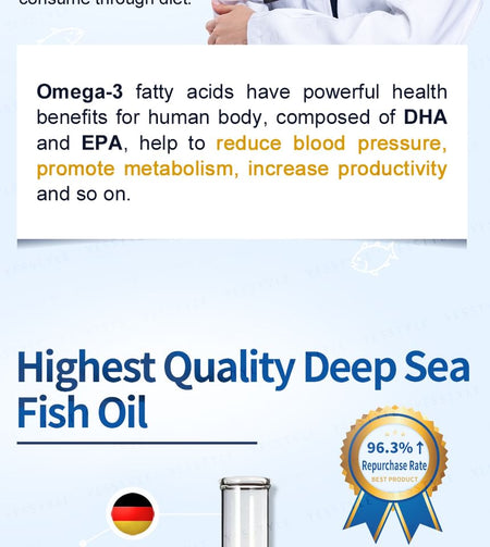 BHK’s - Deep Sea Fish Oil Omega-3 Softgel, 60 softgels, 240 g, 4713051525939