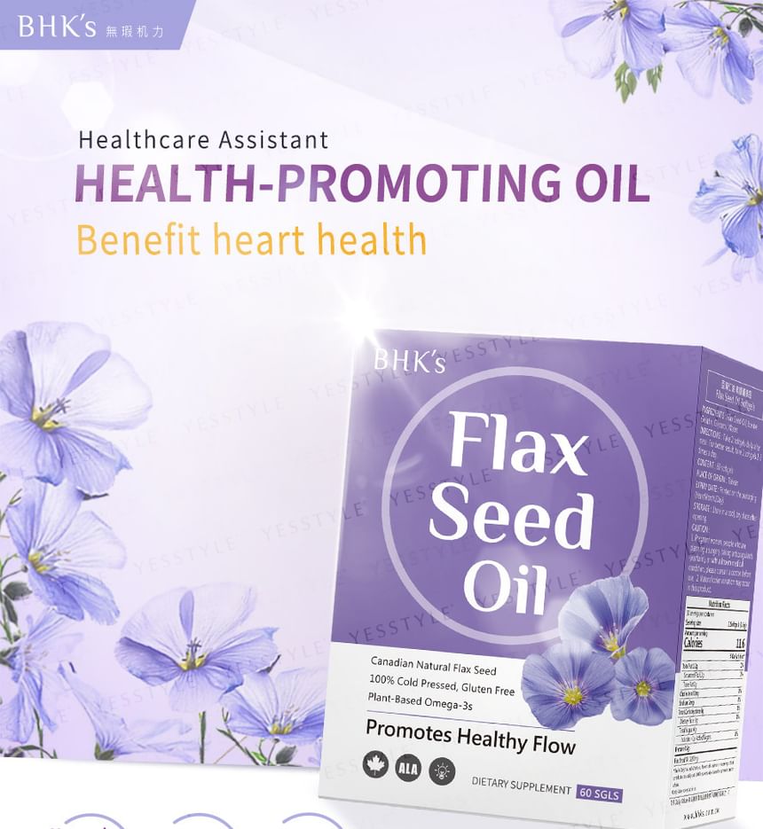 BHK’s - Flax Seed Oil Softgel, 60 softgels, 240 g, 4713051524437
