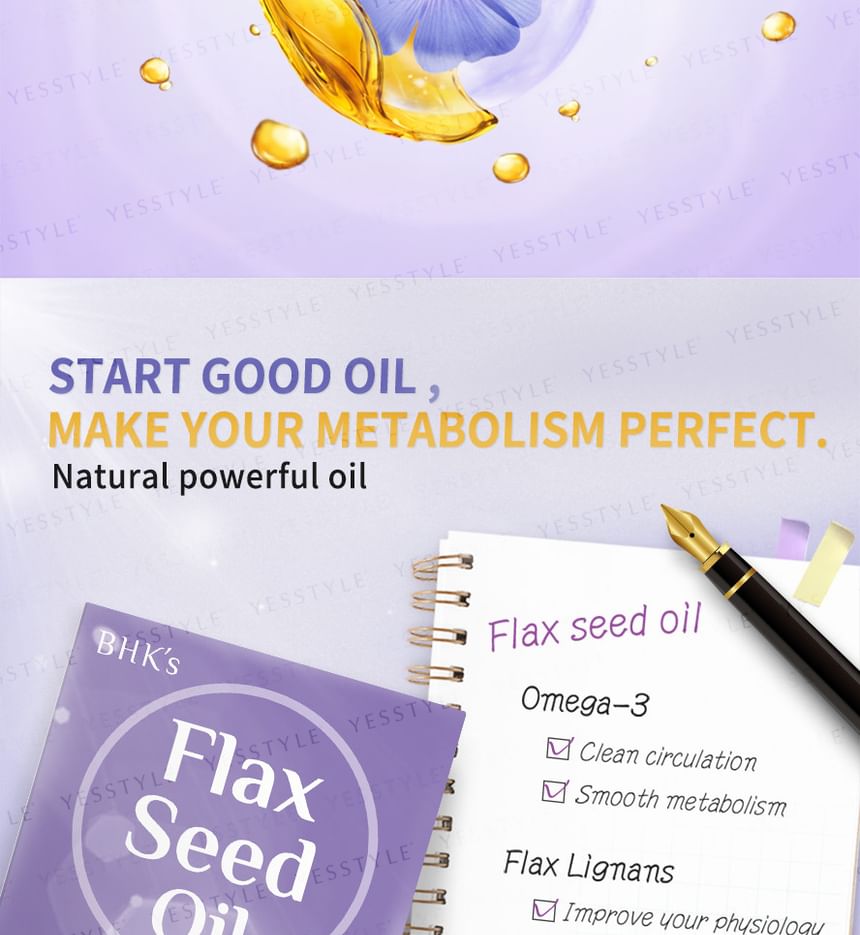 BHK’s - Flax Seed Oil Softgel, 60 softgels, 240 g, 4713051524437
