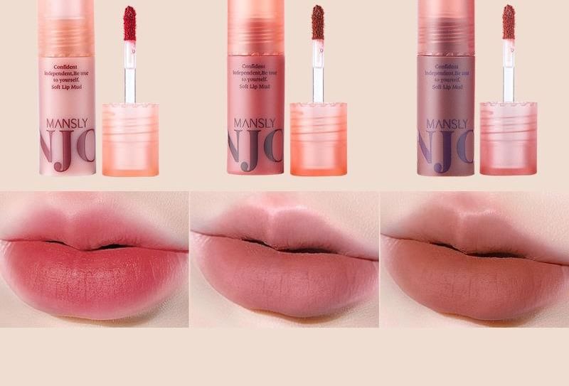 MANSLY - Lightweight Matte Lip Glaze Set, Set (2.2g x 3), 80 g, 6902644330977