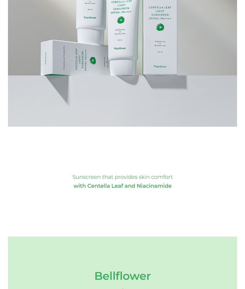 Bellflower - Centella Leaf Light Sunscreen, 50ml, 75 g, 8809975190875