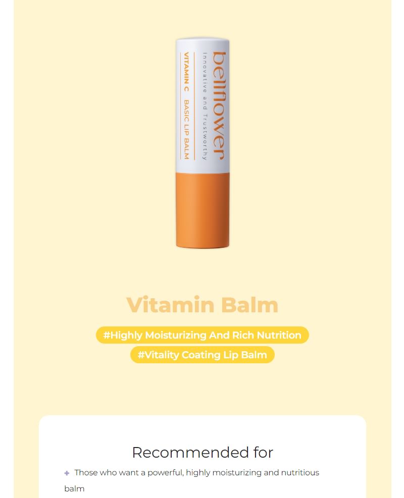 Bellflower - Vitamin C Basic Lip Balm, 3.8g, 5 g, 8809971482356