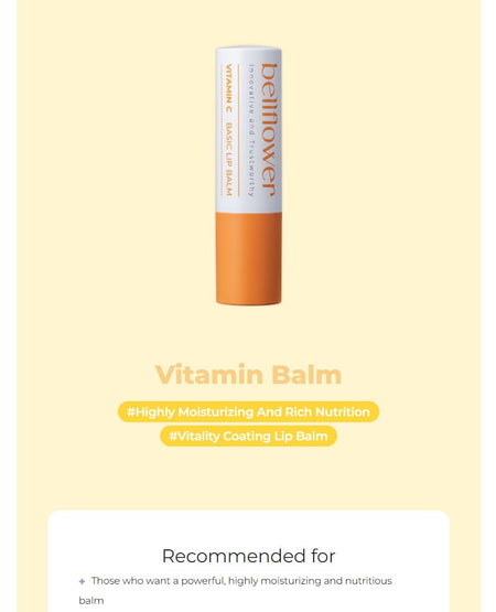 Bellflower - Vitamin C Basic Lip Balm, 3.8g, 5 g, 8809971482356