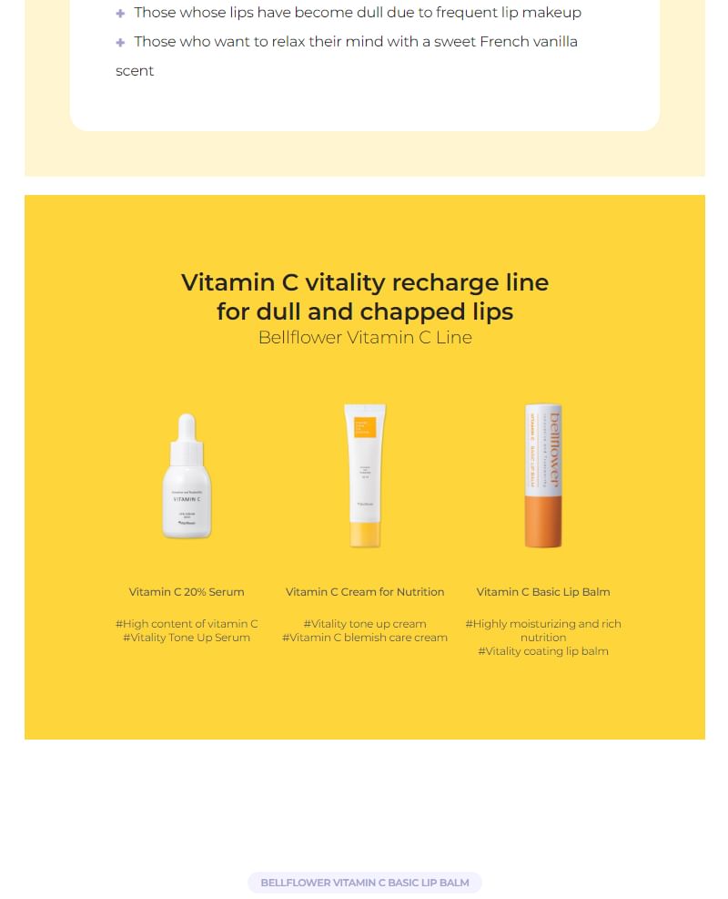Bellflower - Vitamin C Basic Lip Balm, 3.8g, 5 g, 8809971482356