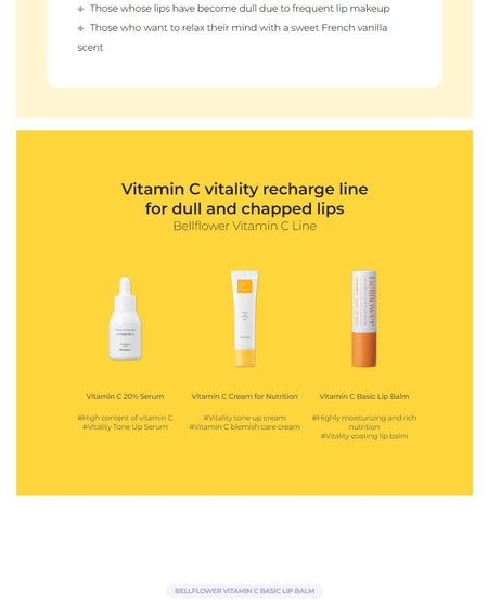 Bellflower - Vitamin C Basic Lip Balm, 3.8g, 5 g, 8809971482356