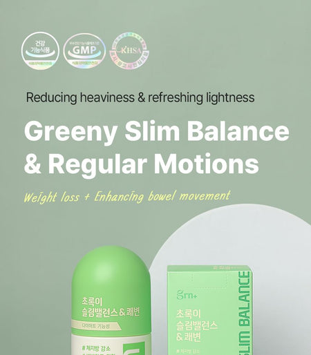 grn+ - Green Slim Balance & Regular Motions, 900mg x 60 tablet, 123 g, 8809653323229