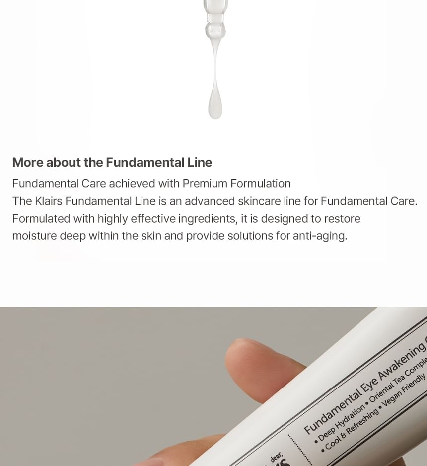 Dear, Klairs - Fundamental Eye Awakening Gel, 2024 Version - 35ml, 58 g, 8809572890062