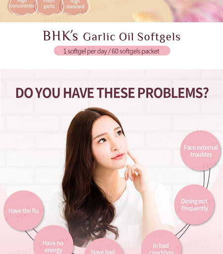 BHK’s - Garlic Oil Softgel, 60 softgels, 240 g, 4713051524420