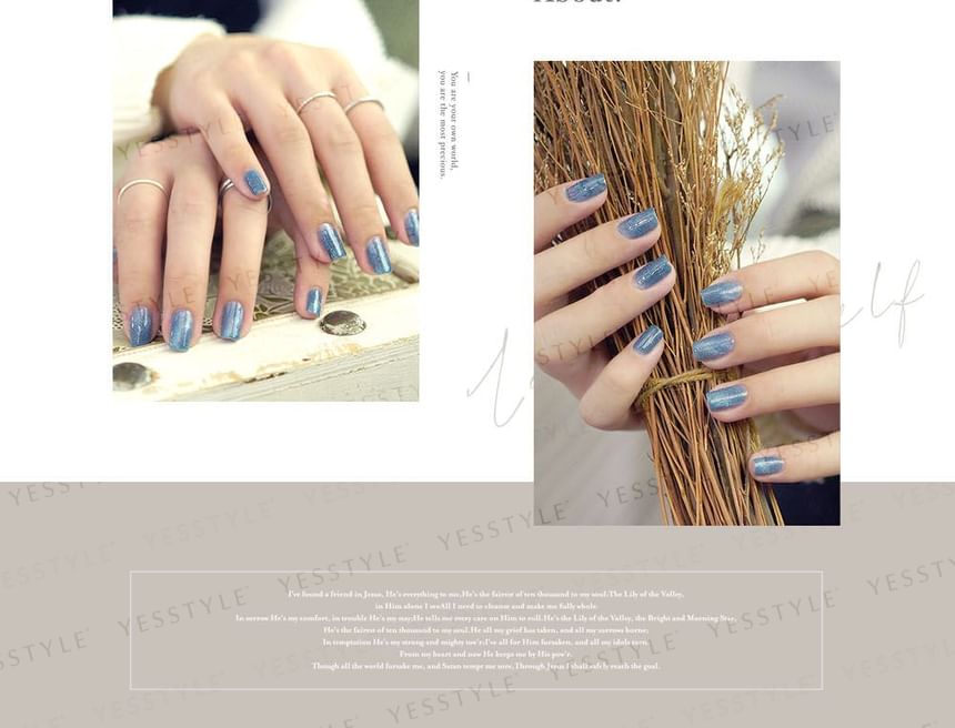 ALLOYA - Cat Eyes Nail Gel Polish 343 Blue, 10ml, 60 g, 6934849123436