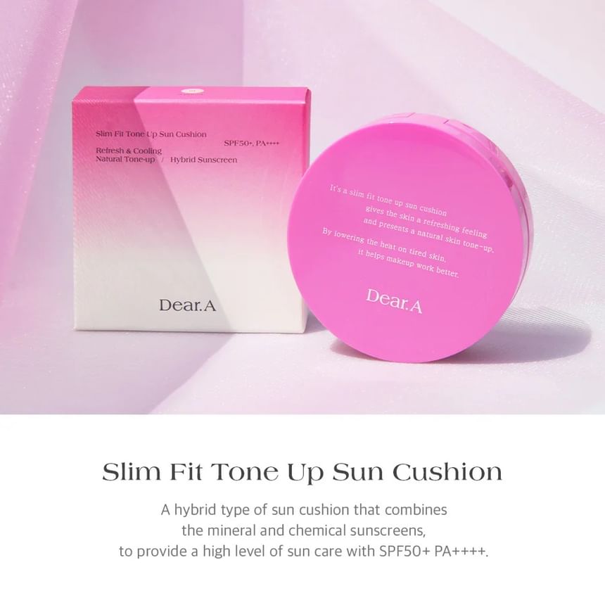 Dear.A - Slim Fit Tone Up Sun Cushion, #01 Apricot, 74 g, 8809447254371