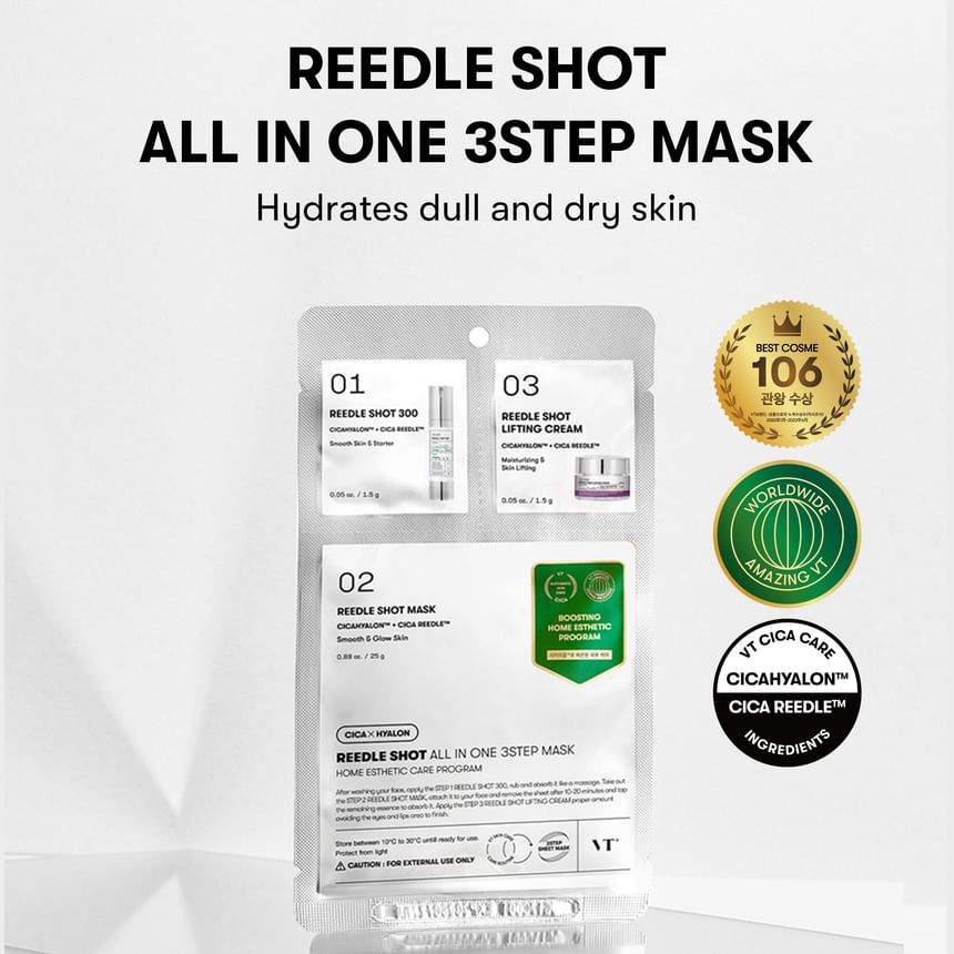 VT - Reedle Shot All In One 3 Step Mask, 1.5g + 25g +1.5g, 37 g, 8803463003449