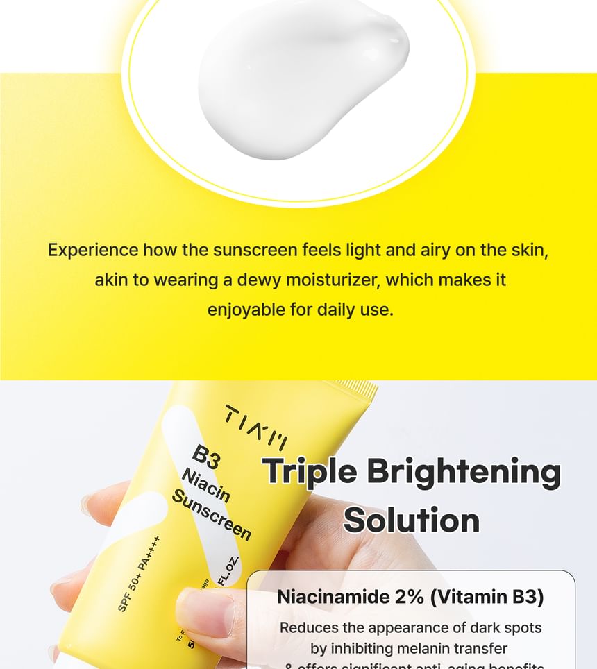 TIA’M - B3 Niacin Sunscreen, 50ml, 76 g, 8809975191056