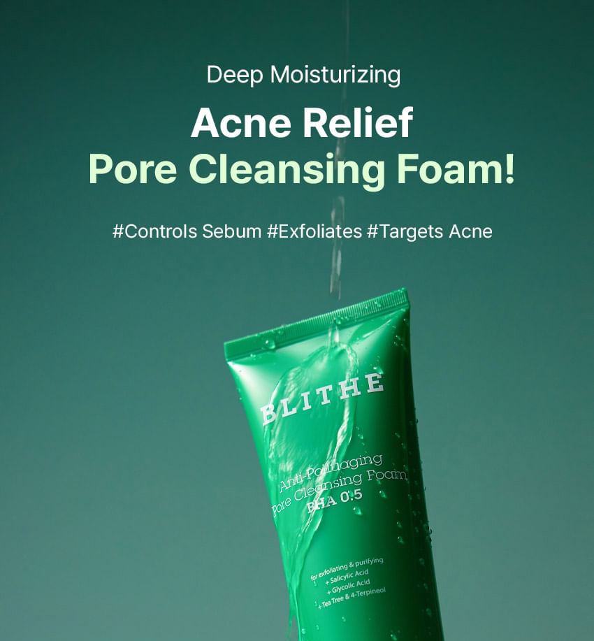 BLITHE - Anti-Polluaging Pore Cleansing Foam BHA 0.5, 150ml, 380 g, 8809501660872