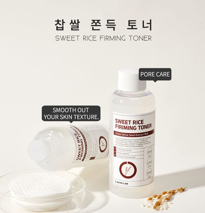 ALIVE:LAB - Sweet Rice Firming Toner, 2024 Version - 150ml, 176 g, 8809853890088