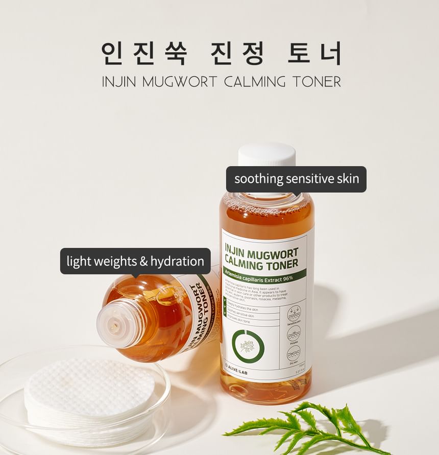 ALIVE:LAB - Injin Mugwort Calming Toner, 2024 Version - 150ml, 177 g, 8809853890064