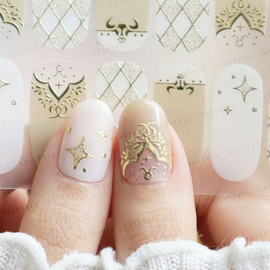 Lunacaca - Taurus Constellation Nail Art Stickers, 24 pcs, 10 g, 4892022001056