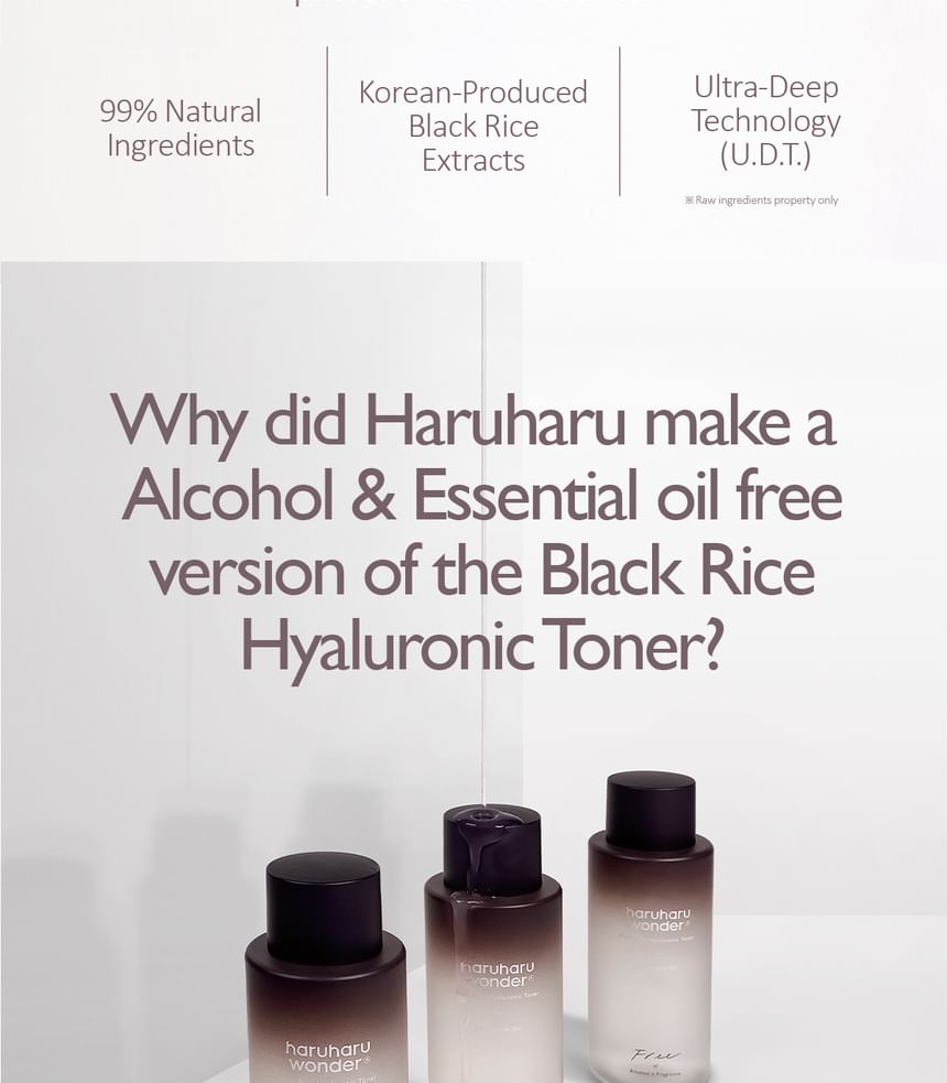 haruharu wonder - Black Rice Hyaluronic Toner Fragrance Free Mini, 30ml, 49 g, 8809532221684