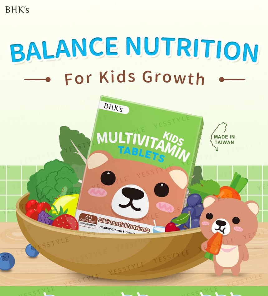 BHK’s - Kids Multivitamin Chewable Tablet Yogurt Flavor, 60 tablets, 240 g, 4713051526196